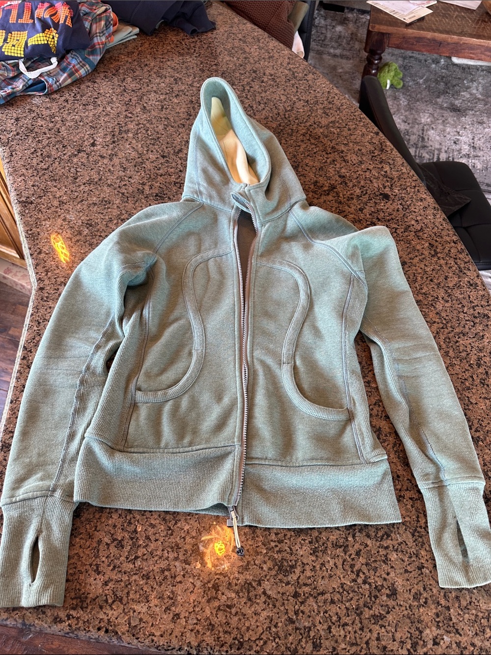 lululemon athletica Sage Green Zip Hoodie with YKK Zipper